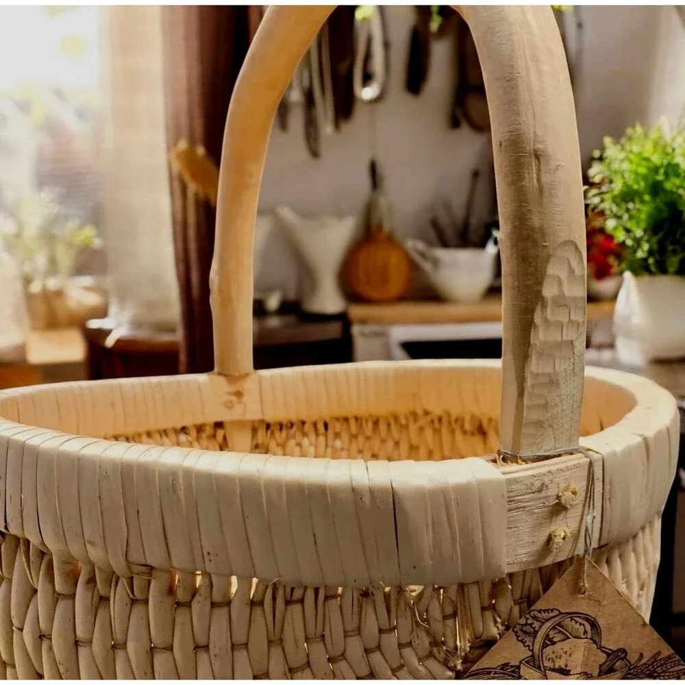 Woven Basket 11” x 12” | Handmade Storage, Farmhouse Decor, Rustic Organization